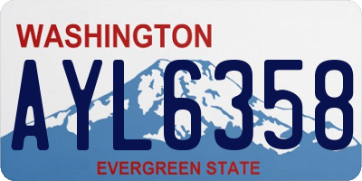 WA license plate AYL6358