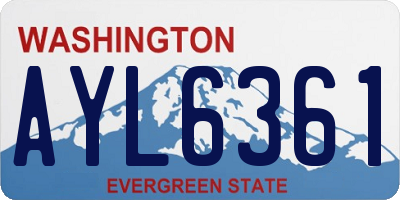 WA license plate AYL6361