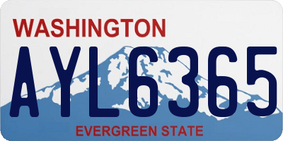 WA license plate AYL6365
