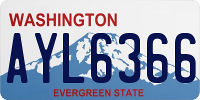 WA license plate AYL6366