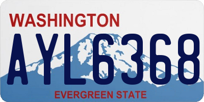 WA license plate AYL6368