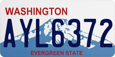 WA license plate AYL6372