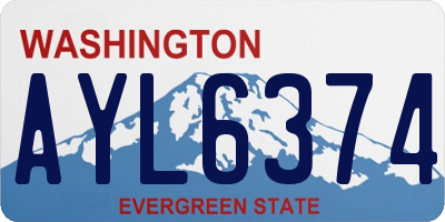 WA license plate AYL6374