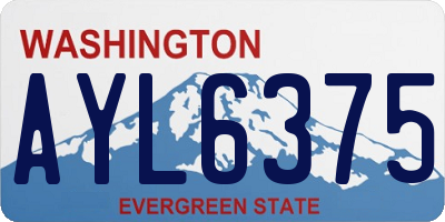 WA license plate AYL6375