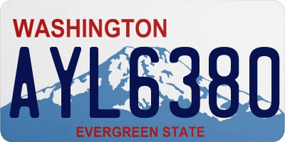 WA license plate AYL6380