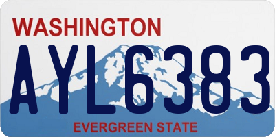 WA license plate AYL6383