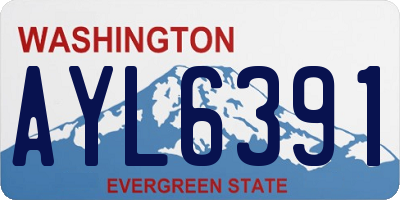 WA license plate AYL6391