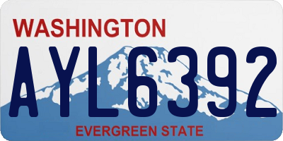 WA license plate AYL6392