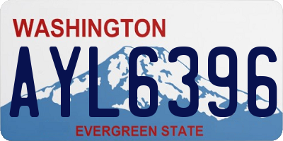 WA license plate AYL6396