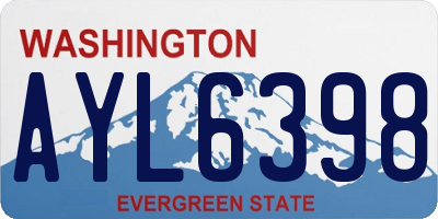 WA license plate AYL6398