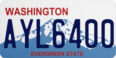 WA license plate AYL6400