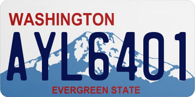 WA license plate AYL6401