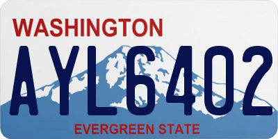 WA license plate AYL6402