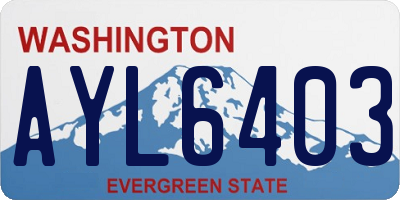 WA license plate AYL6403