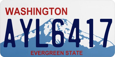 WA license plate AYL6417