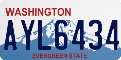 WA license plate AYL6434