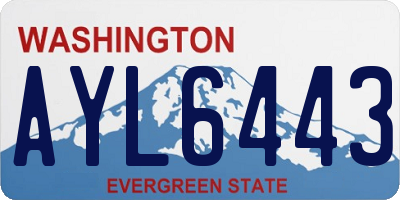 WA license plate AYL6443