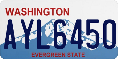 WA license plate AYL6450