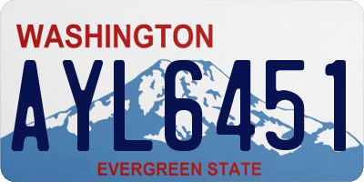 WA license plate AYL6451