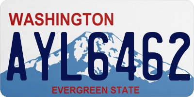 WA license plate AYL6462