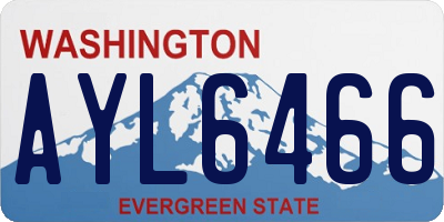 WA license plate AYL6466
