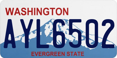 WA license plate AYL6502