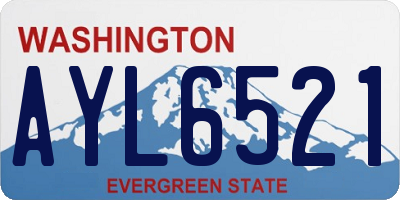 WA license plate AYL6521