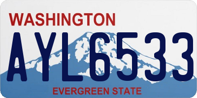 WA license plate AYL6533