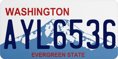 WA license plate AYL6536