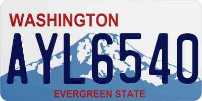 WA license plate AYL6540
