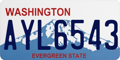 WA license plate AYL6543