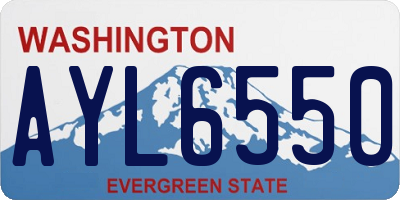 WA license plate AYL6550
