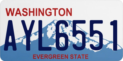 WA license plate AYL6551