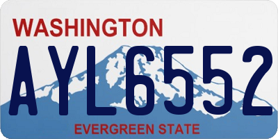 WA license plate AYL6552