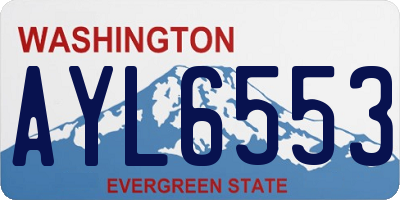 WA license plate AYL6553