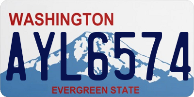 WA license plate AYL6574