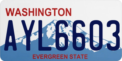 WA license plate AYL6603