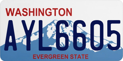 WA license plate AYL6605