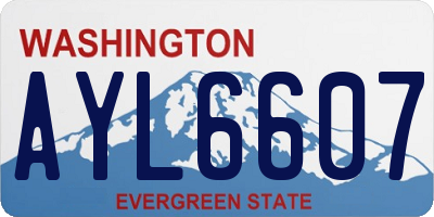 WA license plate AYL6607