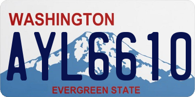 WA license plate AYL6610