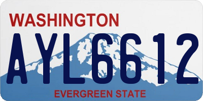WA license plate AYL6612