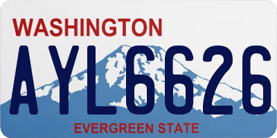 WA license plate AYL6626