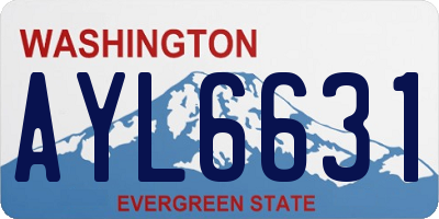 WA license plate AYL6631