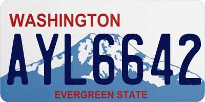 WA license plate AYL6642