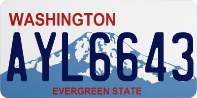 WA license plate AYL6643