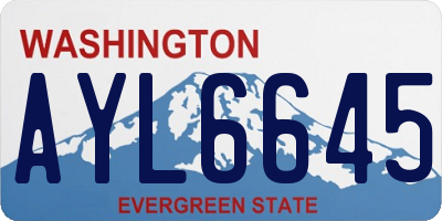 WA license plate AYL6645