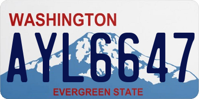WA license plate AYL6647