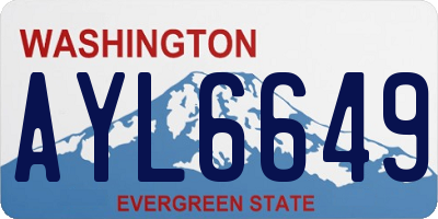 WA license plate AYL6649