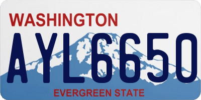 WA license plate AYL6650