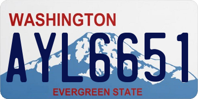 WA license plate AYL6651